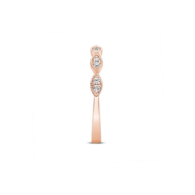 Milgrain Anniversary Band with Diamonds in 10K Rose Gold &#40;1/7 ct. tw.&#41; – Image 3 of 3