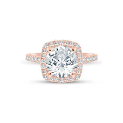 Lab Grown Diamond Halo Engagement Ring in 14K Rose Gold (4 ct. tw.)