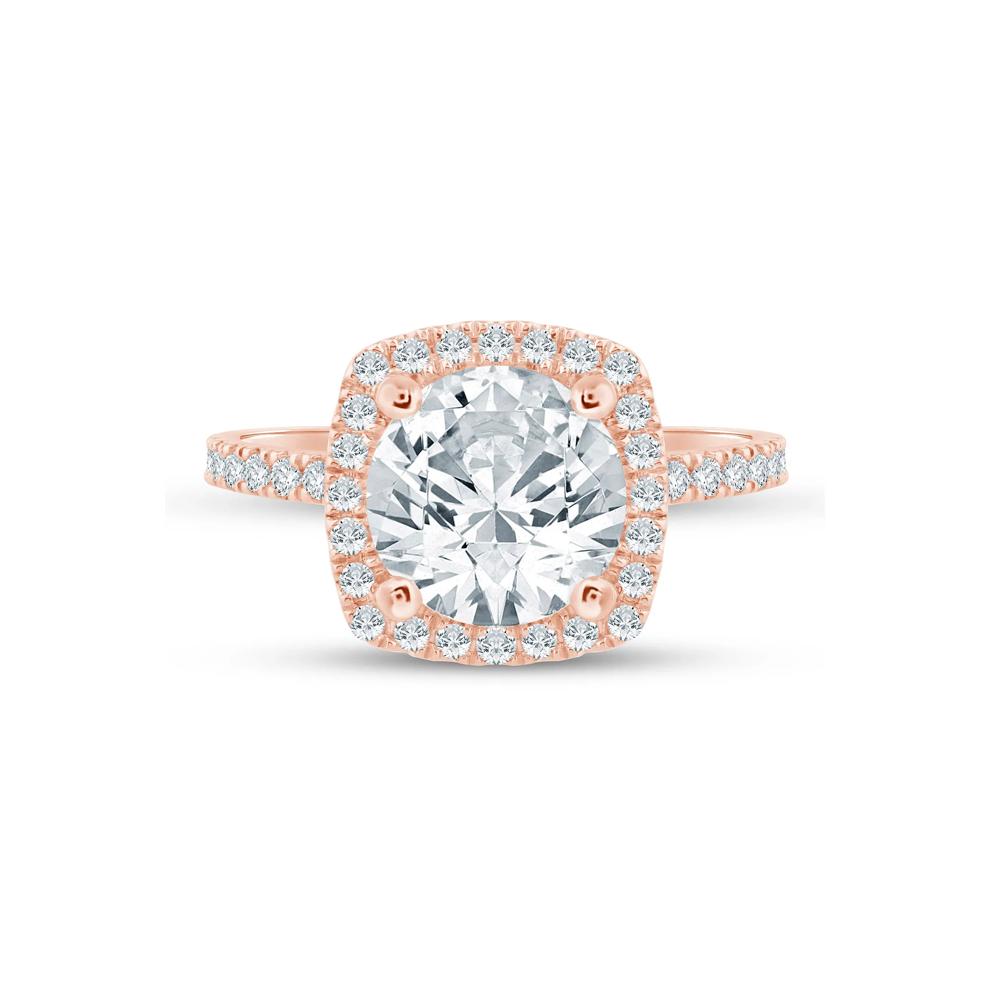 Lab Grown Diamond Halo Engagement Ring in 14K Rose Gold (4 ct. tw.) – Image 1 of 3