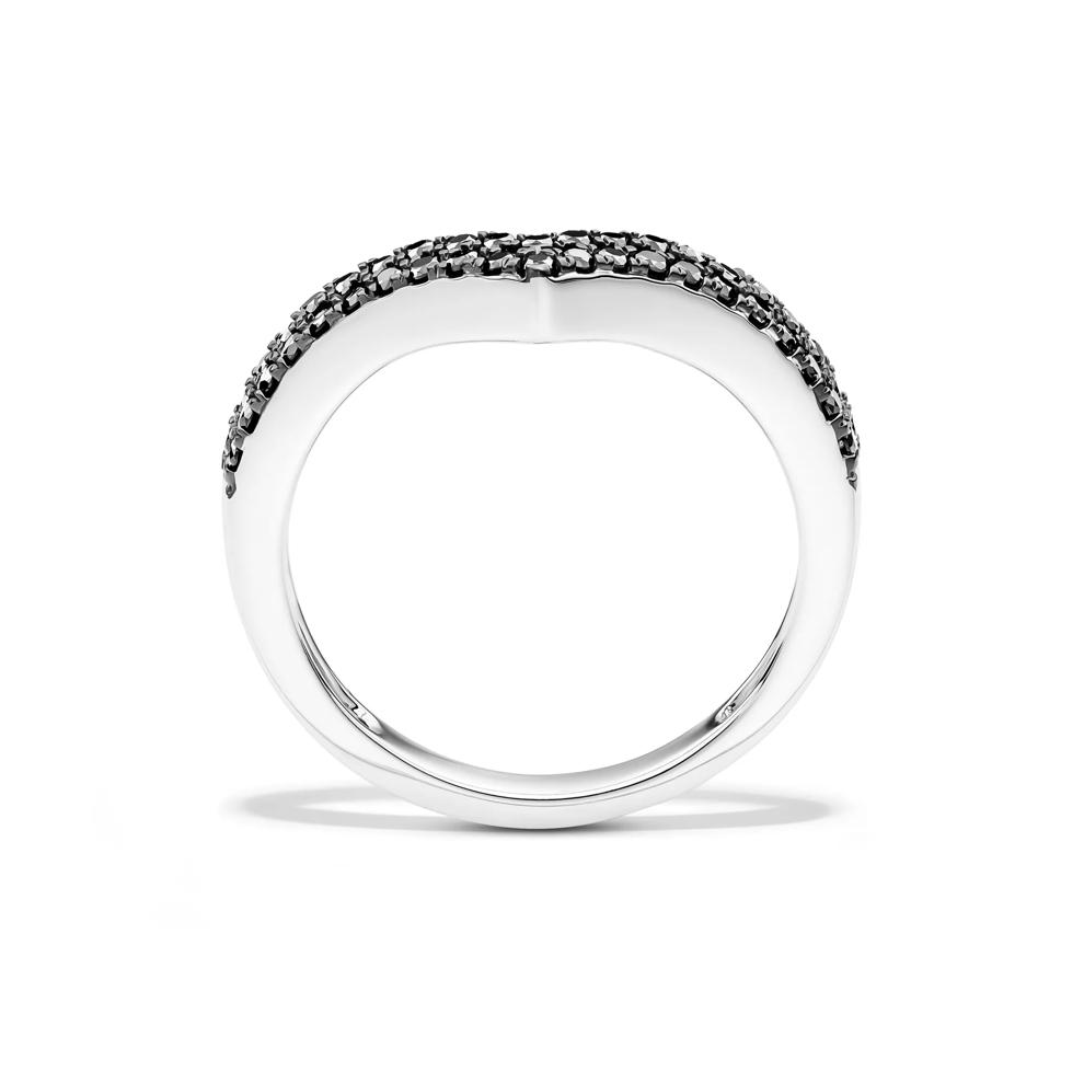 1/3 ct. tw. Black Diamond Chevron Ring in Sterling Silver – Image 2 of 5