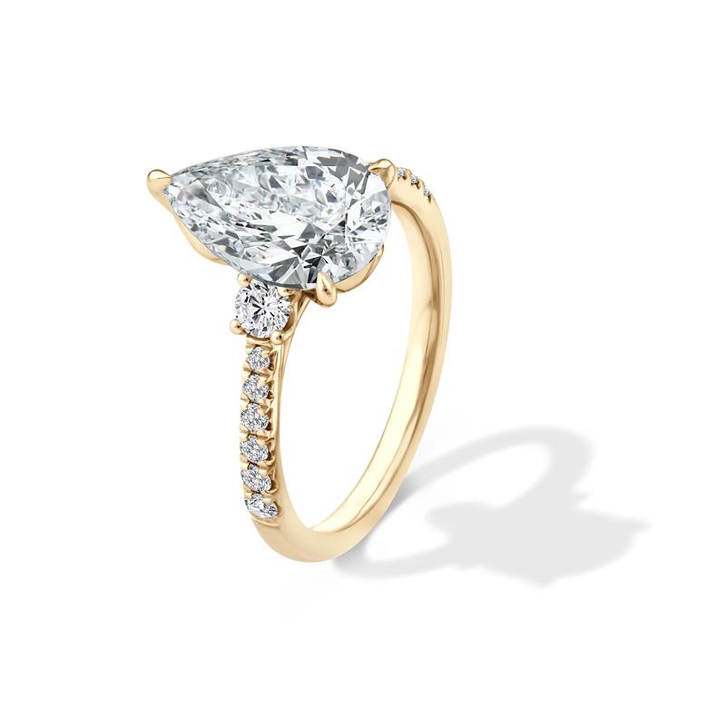 Lab Grown Diamond Pear-Shaped Engagement Ring in 18K Yellow Gold &#40;3 3/8 ct. tw.&#41; – Image 4 of 4