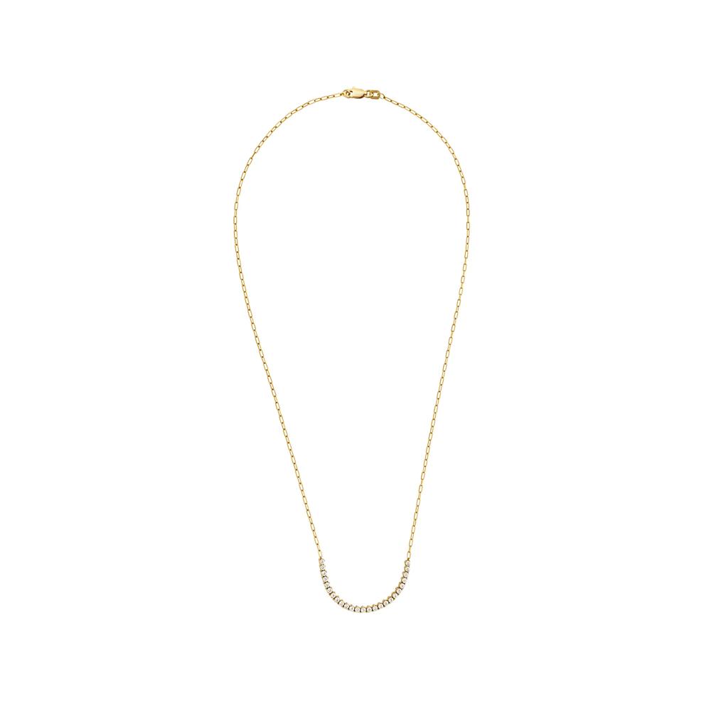 Diamond Smile Paperclip Necklace in 10K Yellow Gold (1/2 ct. tw.) – Image 3 of 4