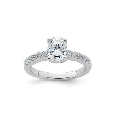 Lab-Created Moissanite Oval Ring in 10K White Gold (1 4/5 ct. dew)
