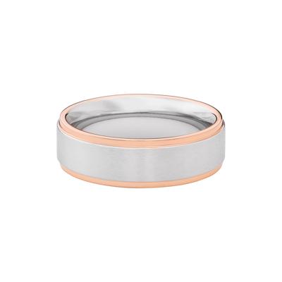 Men’s Cobalt Wedding Band with 14K Rose Gold Accents, 7MM