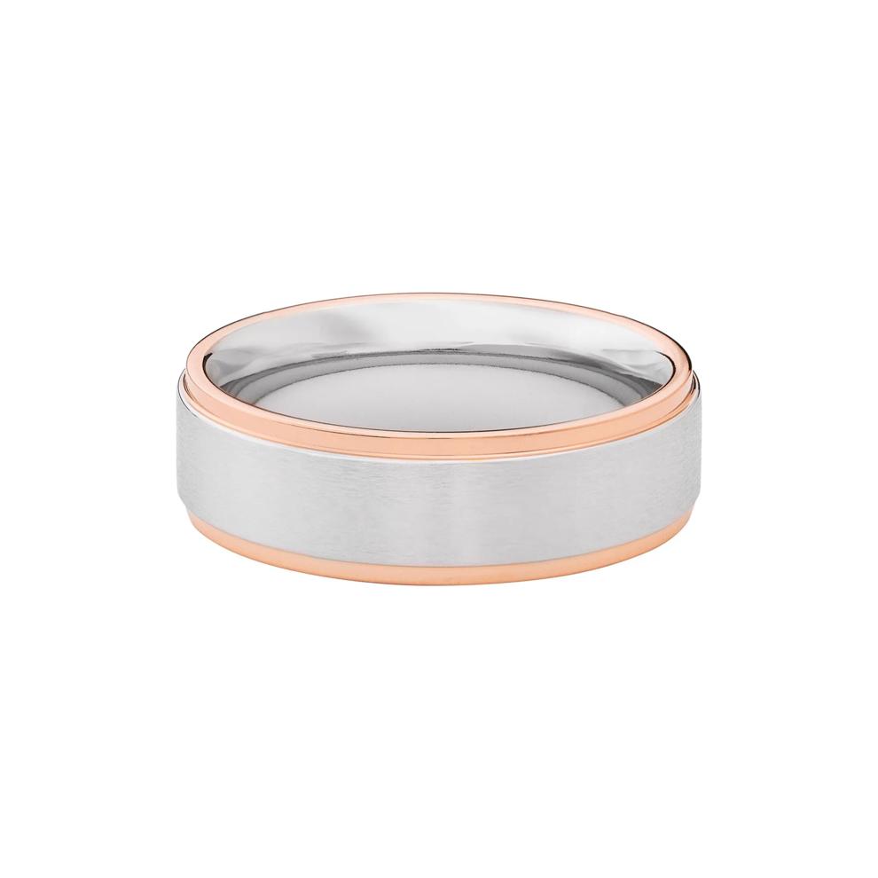 Men&rsquo;s Cobalt Wedding Band with 14K Rose Gold Accents, 7MM – Image 1 of 3