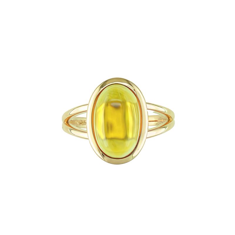 Oval-Shaped Cabochon Citrine Ring in 10K Yellow Gold – Image 1 of 3