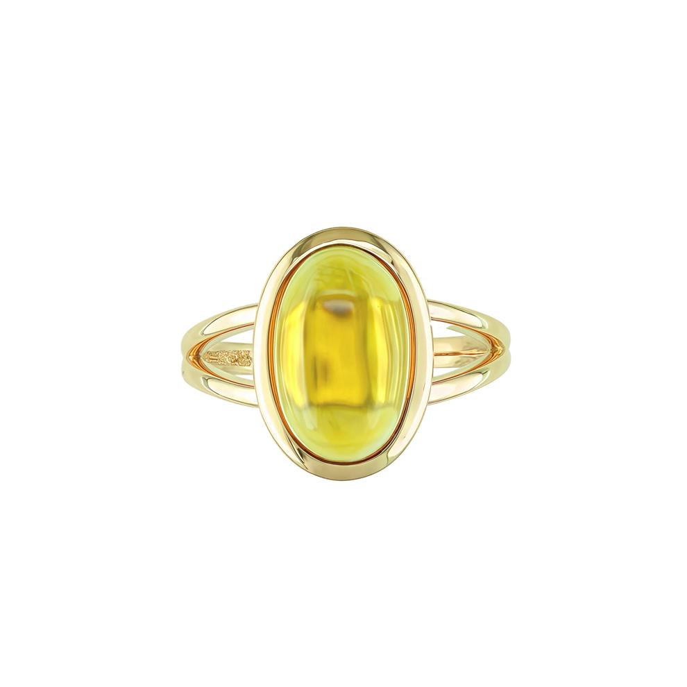 Oval-Shaped Cabochon Citrine Ring in 10K Yellow Gold – Image 1 of 3