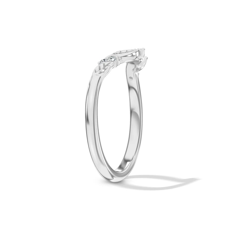 Lab Grown Diamond Asymmetric Nature Contour Band in 14K White Gold (1/10 ct. tw.) – Image 3 of 4