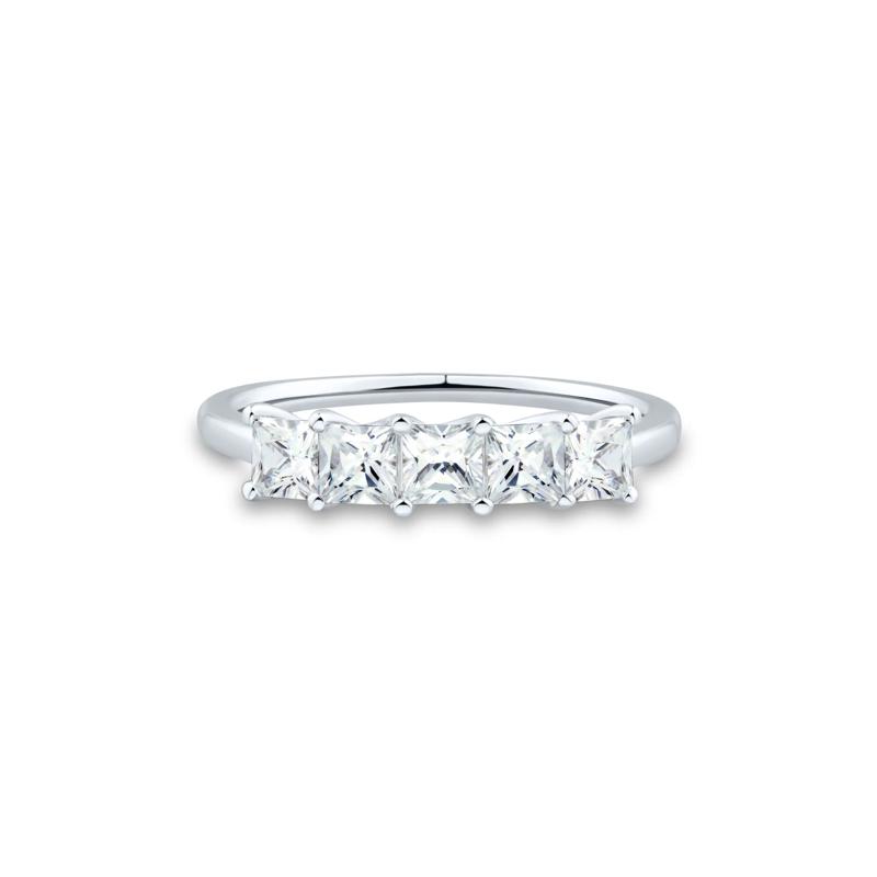 Princess-Cut Diamond Five-Stone Anniversary Band in 10K Gold (1 ct. tw.) – Image 1 of 1