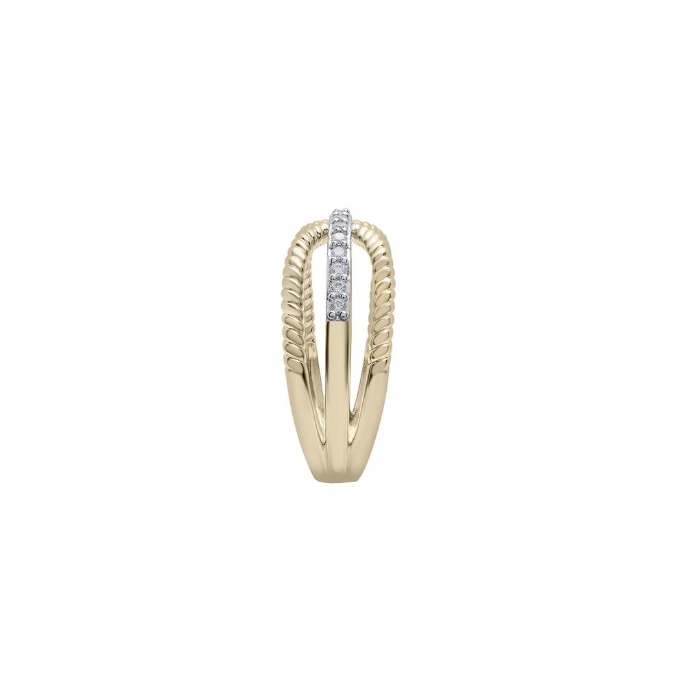 Diamond Crossover Band in 10K Yellow Gold (1/7 ct. tw.) – Image 3 of 5