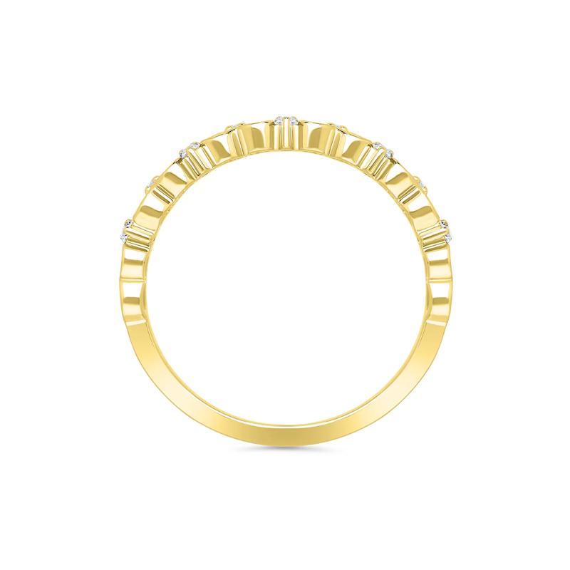 Diamond Open Heart Band in 10K Yellow Gold &#40;1/8 ct. tw.&#41; – Image 2 of 3