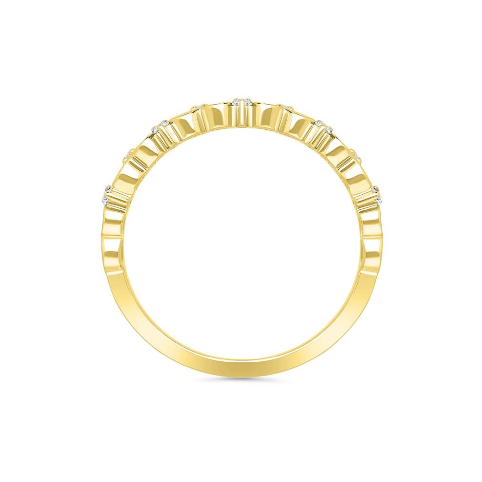Diamond Open Heart Band in 10K Yellow Gold (1/8 ct. tw.) – Image 2 of 3