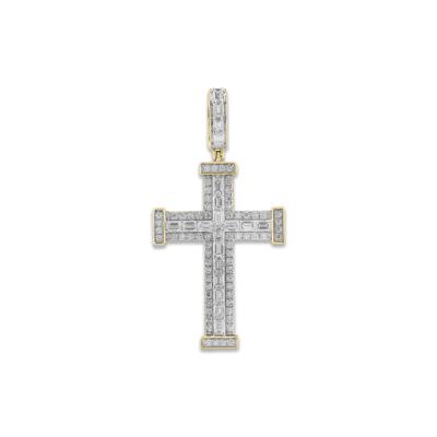 Lab Grown Diamond Cross Charm in 10K Yellow Gold (3 ct. tw.)