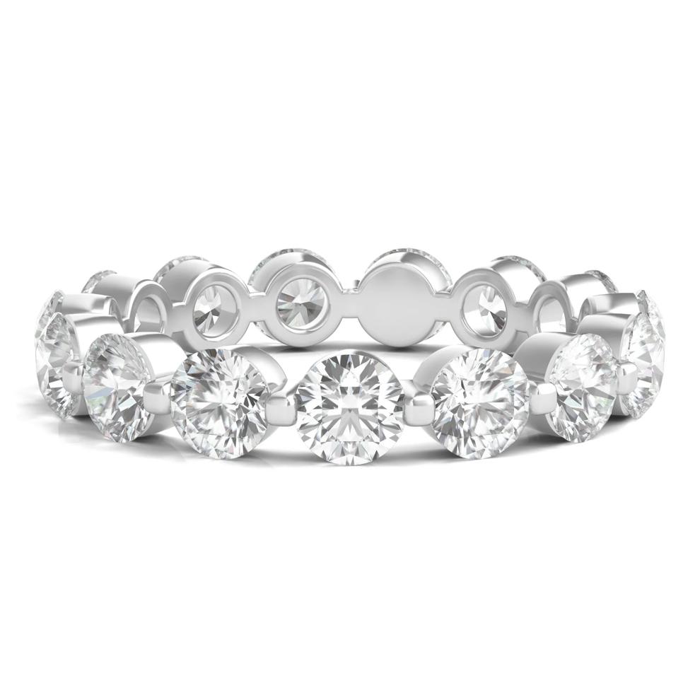 Round Brilliant-Cut Lab Grown Diamond Eternity Band in 14k White Gold (3 ct. tw.) – Image 1 of 3
