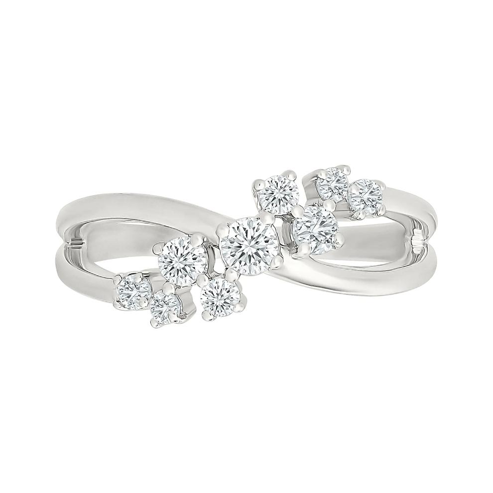 Diamond Crossover Ring in Sterling Silver (3/8 ct. tw.) – Image 5 of 5
