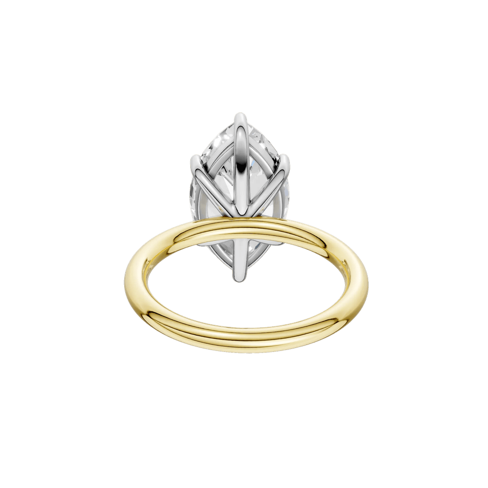 Lab Grown Diamond Marquise Solitaire Engagement Ring in 14K Yellow and White Gold (4 ct. tw.) – Image 5 of 5