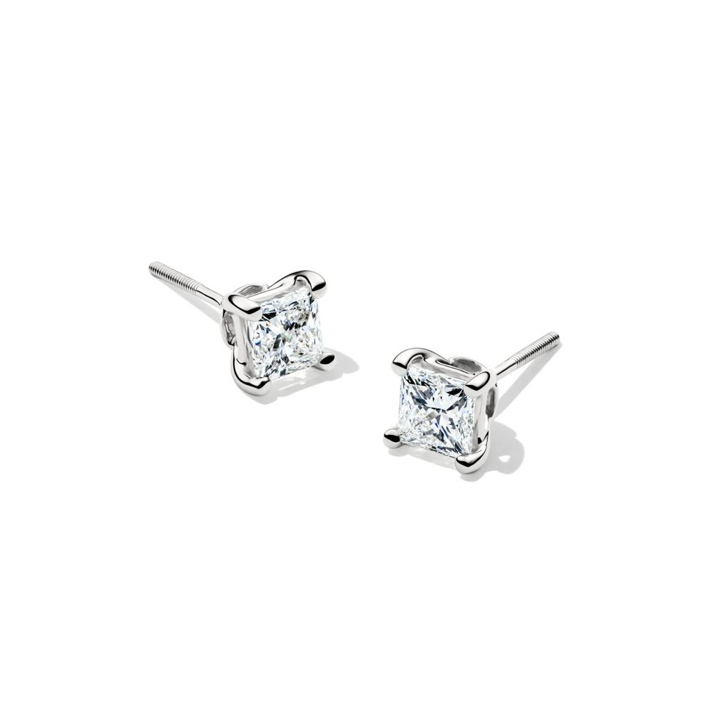 Lab Grown Diamond Princess-Cut Martini Stud in 14K White Gold (1 ct. tw.) – Image 1 of 3