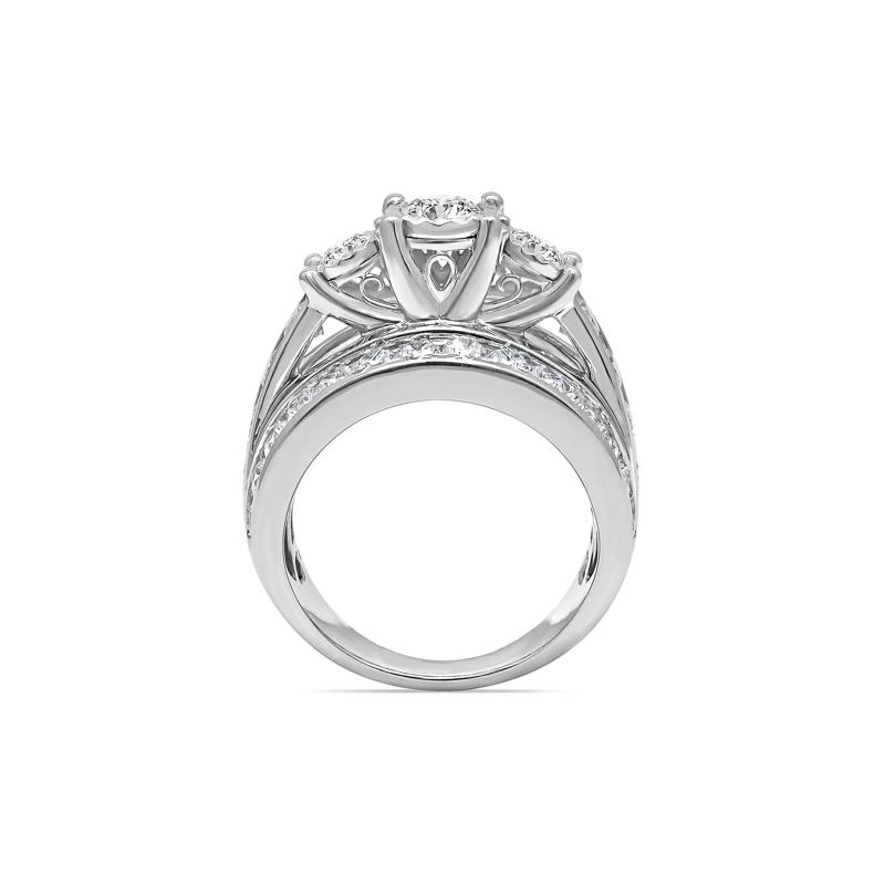 Lab Grown Diamond Three-Stone Engagement Ring in 10K White Gold &#40;4 ct. tw.&#41; – Image 2 of 3