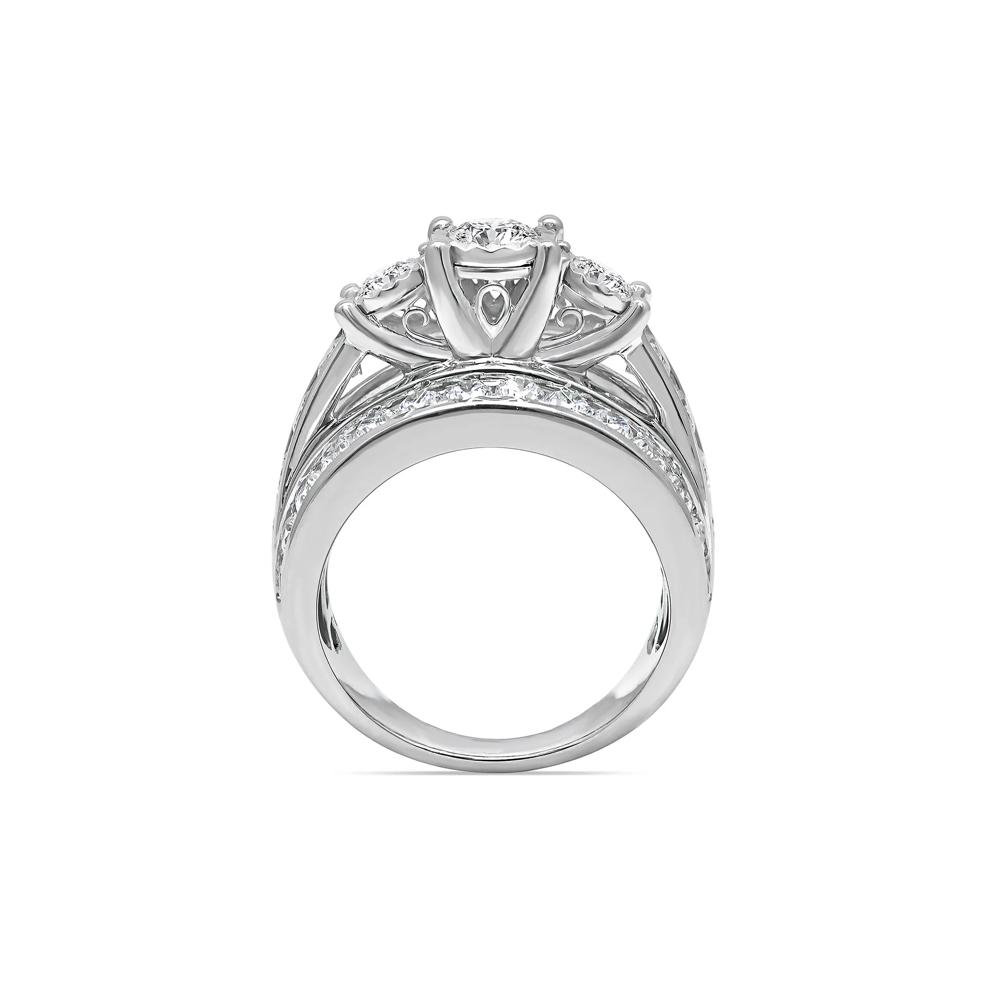 Lab Grown Diamond Three-Stone Engagement Ring in 10K White Gold (4 ct. tw.) – Image 2 of 3