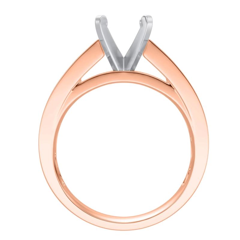 Wide Cathedral Semi-Mount Engagement Ring in 14K Gold, 6MM (Setting Only) – Image 4 of 6