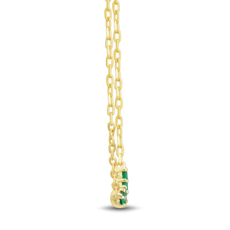 Emerald Five-Stone Necklace in 10K Yellow Gold – Image 2 of 3