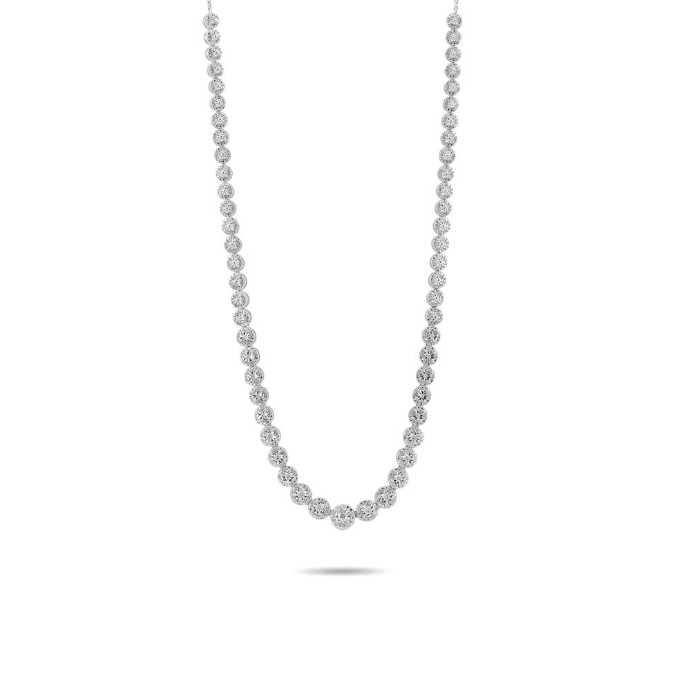 Round Diamond Illusion Necklace in Sterling Silver (3/8 ct. tw.) – Image 1 of 4