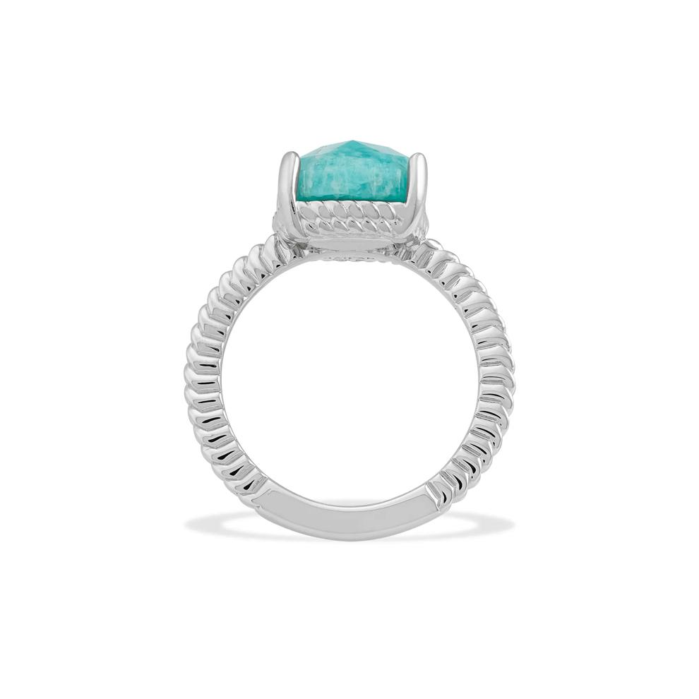 Amazonite Chevron Textured Band Ring in Sterling Silver – Image 2 of 4
