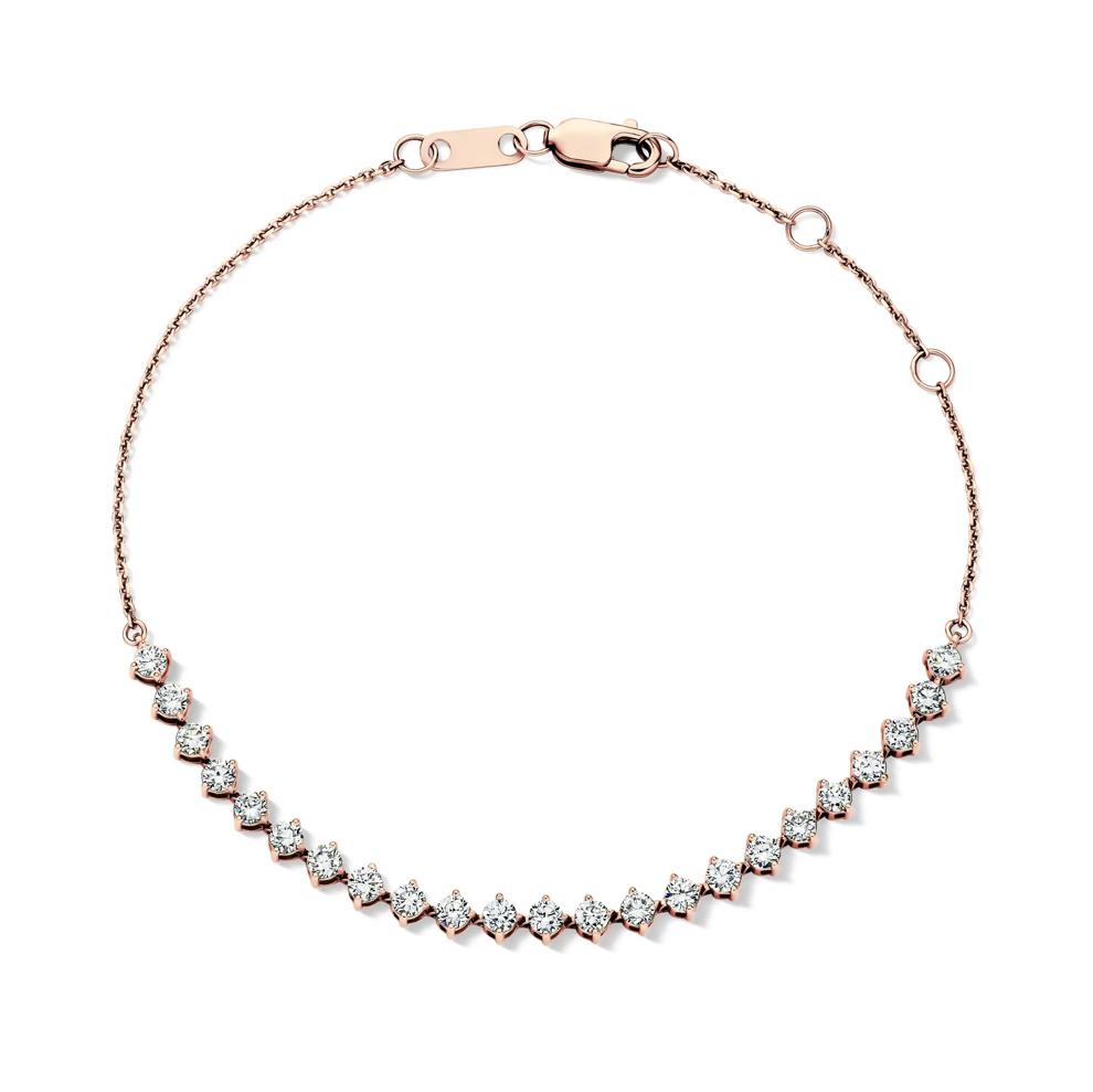 Lab Grown Diamond Cable Chain Bracelet in 10K Rose Gold (1 ct. tw.) – Image 1 of 2