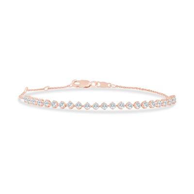 Lab Grown Diamond Cable Chain Bracelet in 10K Rose Gold (1 ct. tw.)