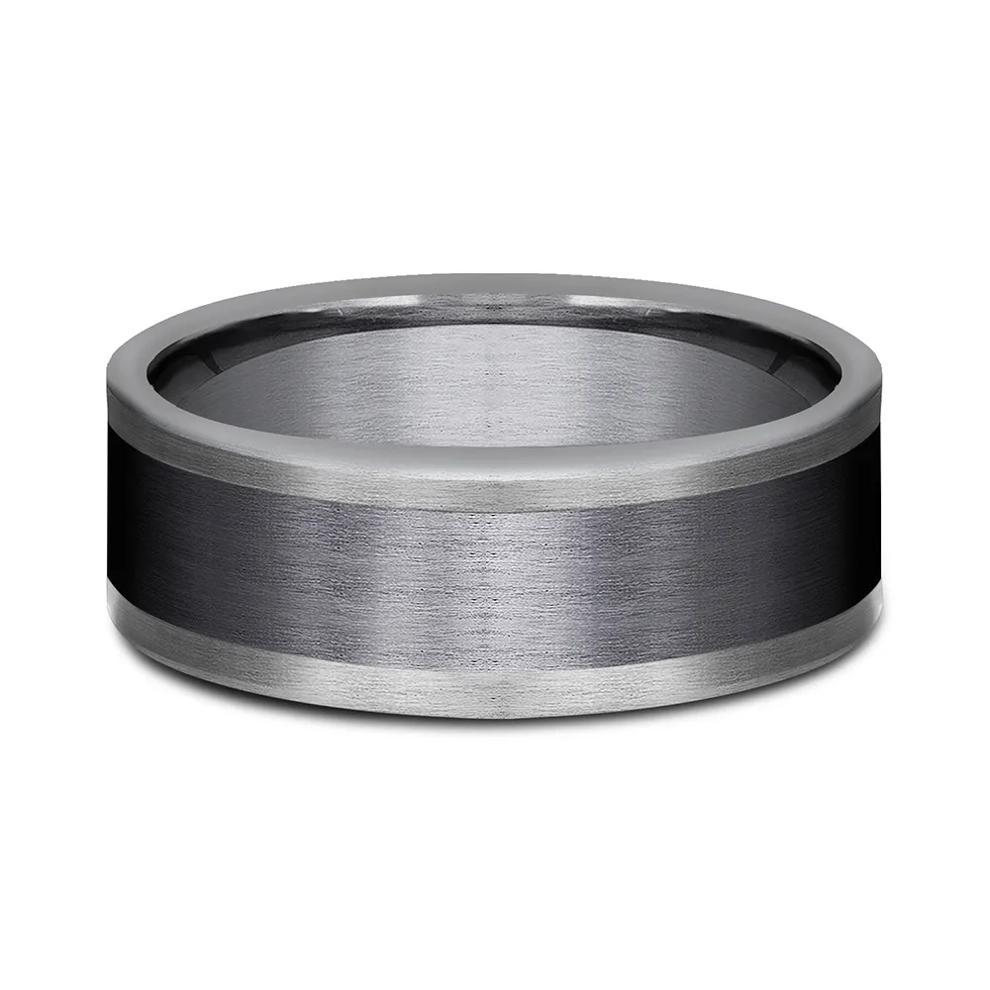 Men's Satin Finish Band in Tantalum &amp; Black Titanium, 8MM – Image 1 of 3