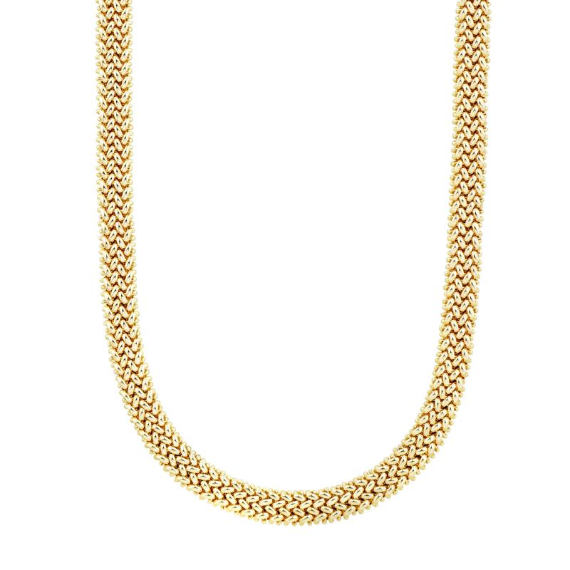 Rice Link Mesh Necklace in 14K Yellow Gold, 17&quot; – Image 1 of 2