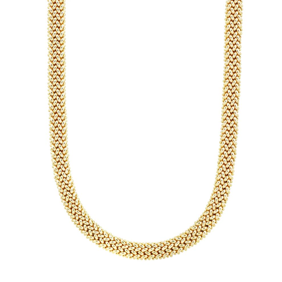 Rice Link Mesh Necklace in 14K Yellow Gold, 17" – Image 1 of 2