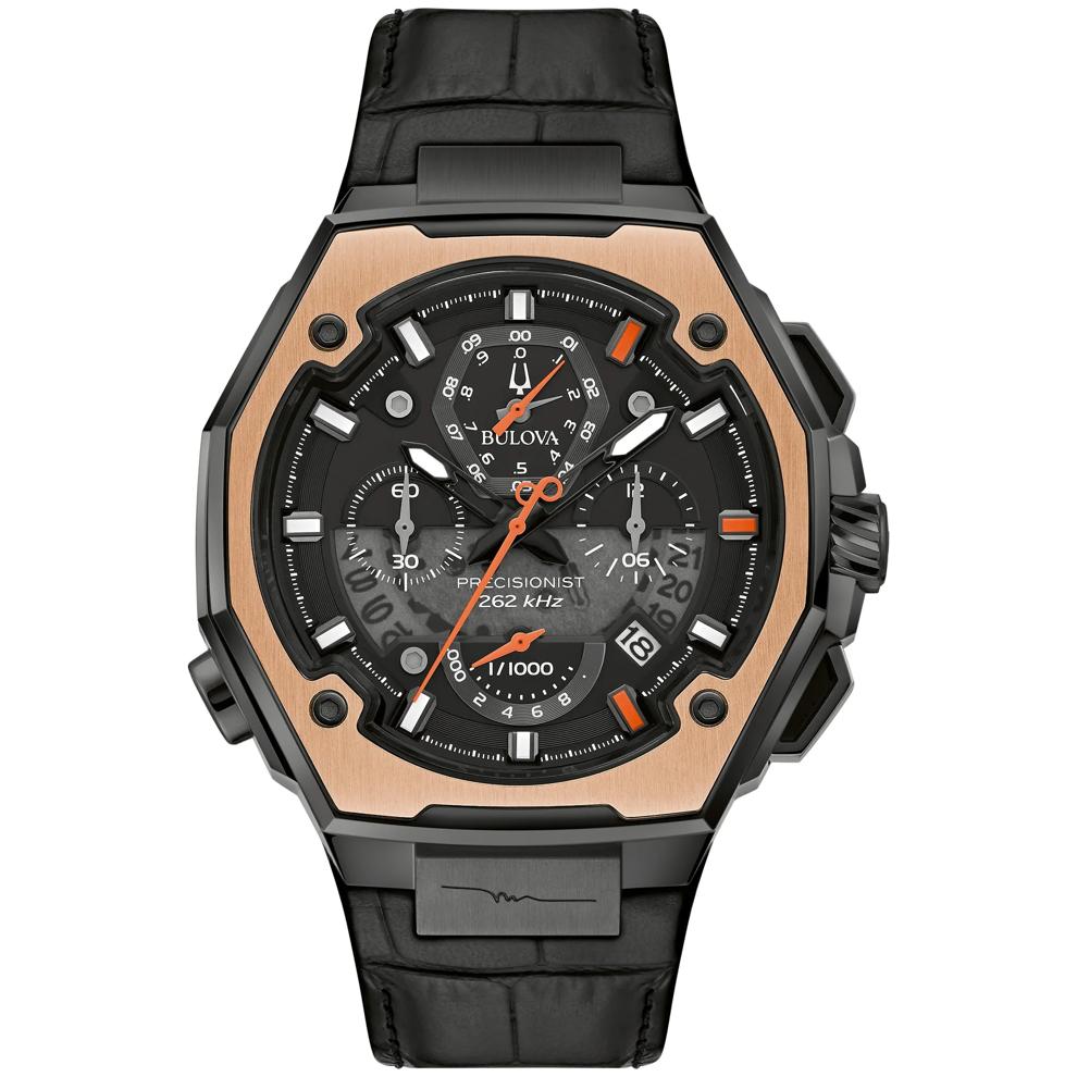 Men's Series X Watch in Black Leather – Image 1 of 3