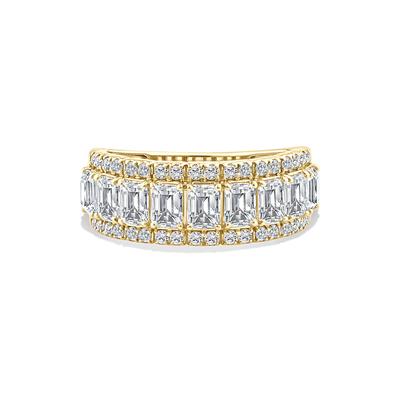 Lab Grown Diamond Emerald Center Band in 10K Yellow Gold (2 1/2 ct. tw.)