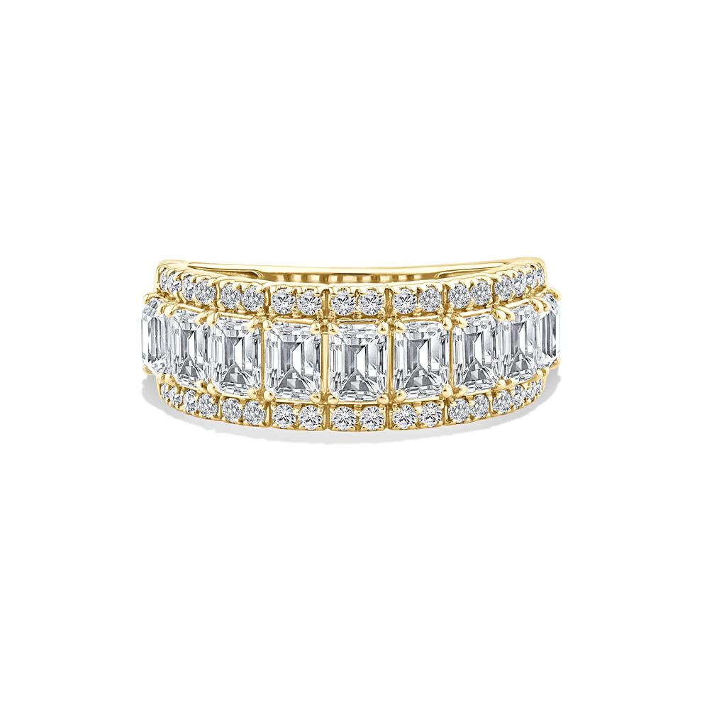 Lab Grown Diamond Emerald Center Band in 10K Yellow Gold (2 1/2 ct. tw.) – Image 1 of 4