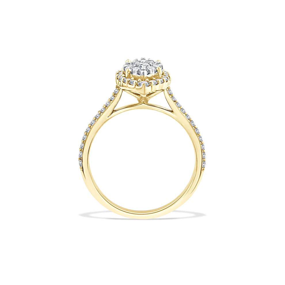 Diamond Marquise Halo Center Composite Engagement Set in 10K Yellow Gold (1 ct. tw.) – Image 2 of 6