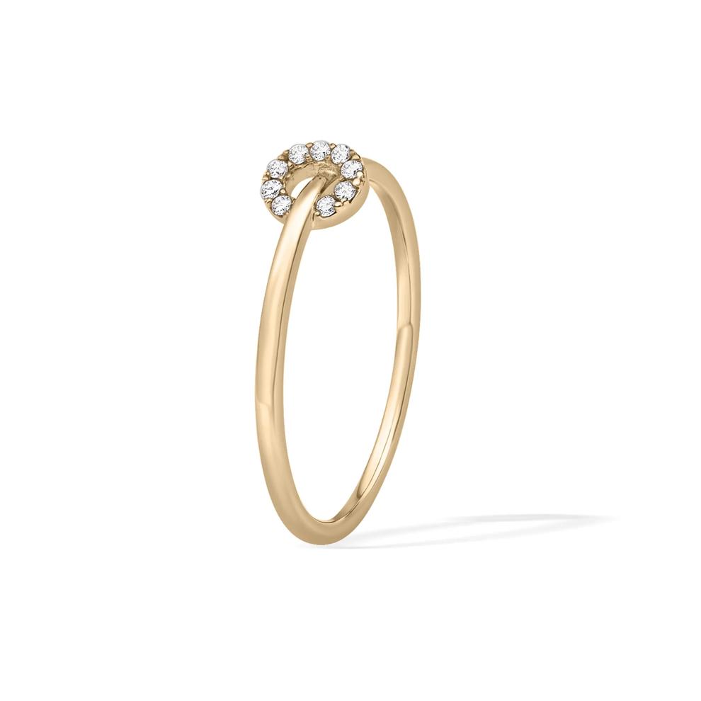 Diamond Accent Oval-Shaped Charm Ring in 10K Yellow Gold – Image 3 of 4