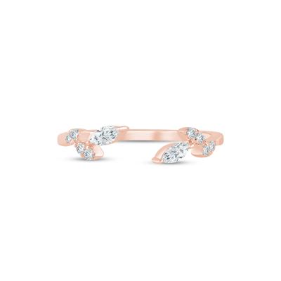 Lab Grown Diamond Floral Open Anniversary Band in 14K Rose Gold (1/5 ct. tw.)