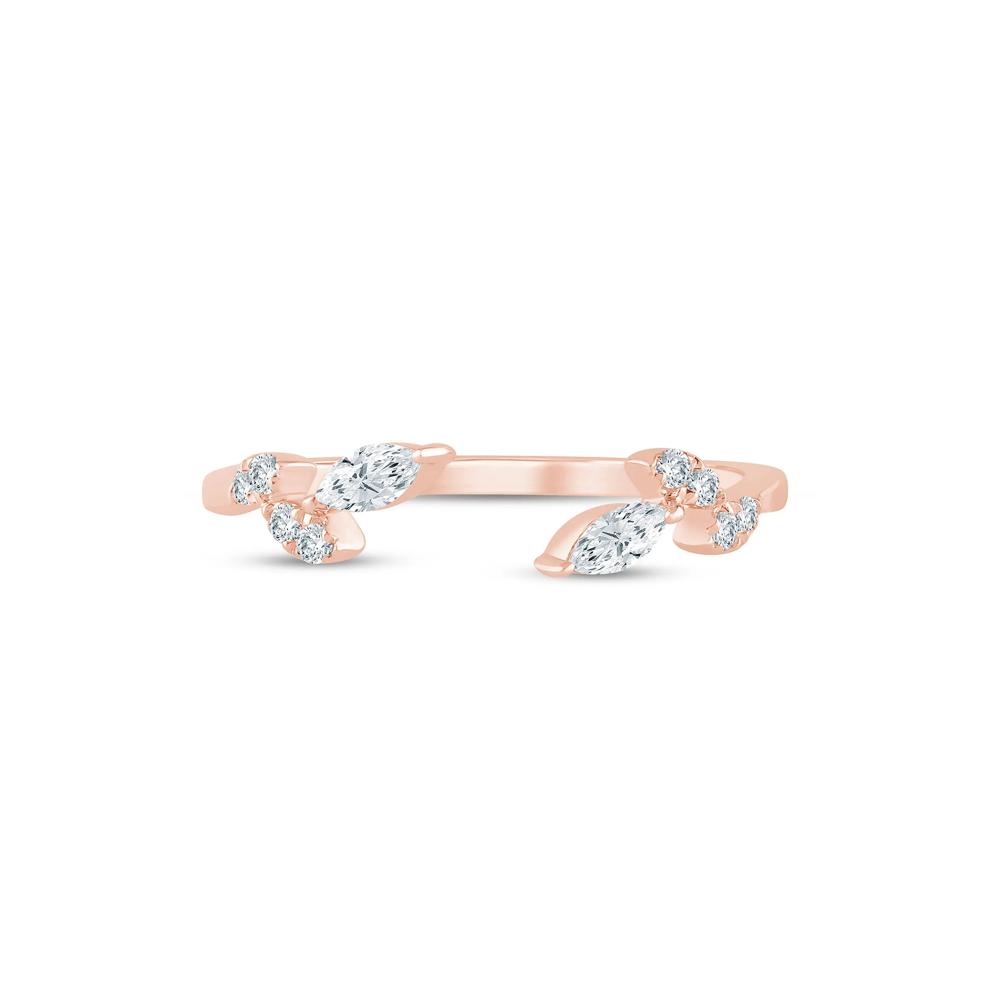 Lab Grown Diamond Floral Open Anniversary Band in 14K Rose Gold (1/5 ct. tw.) – Image 1 of 3