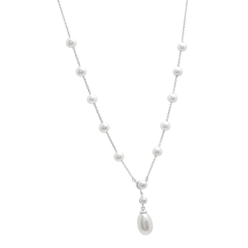 Pearl Drop Pendant Necklace in Sterling Silver – Image 2 of 4