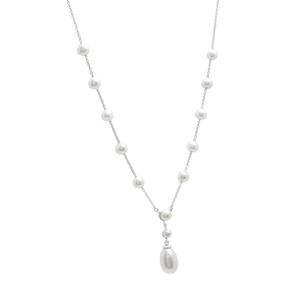 Pearl Drop Pendant Necklace in Sterling Silver – Image 2 of 4