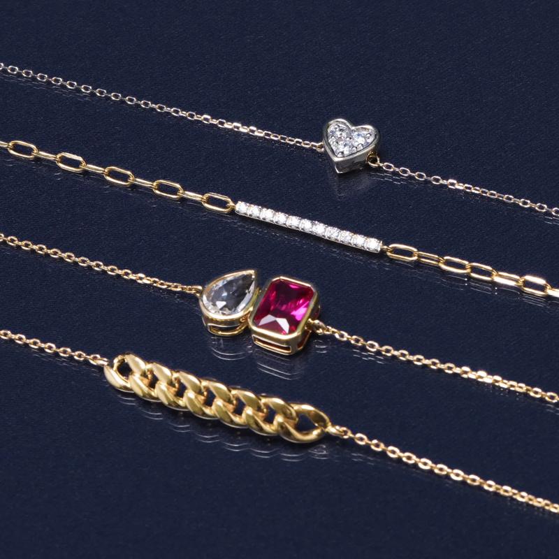 Diamond Bar Paperclip Chain Bracelet in Vermeil &#40;1/10 ct. tw.&#41; – Image 3 of 3