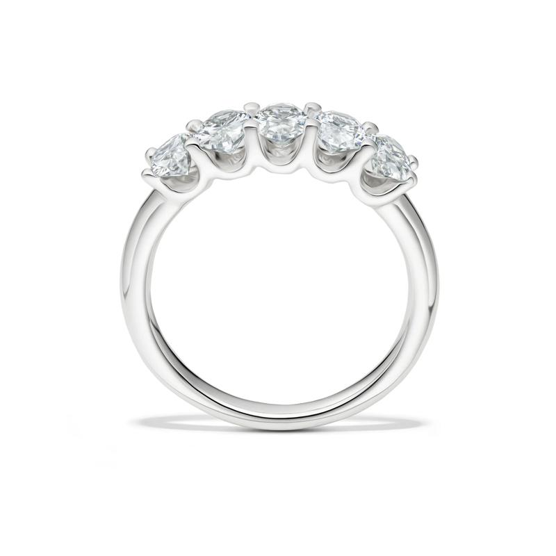 Lab Grown Diamond Five-Stone Oval Anniversary Band in 14K White Gold &#40;1 1/2 ct. tw.&#41;  – Image 2 of 4