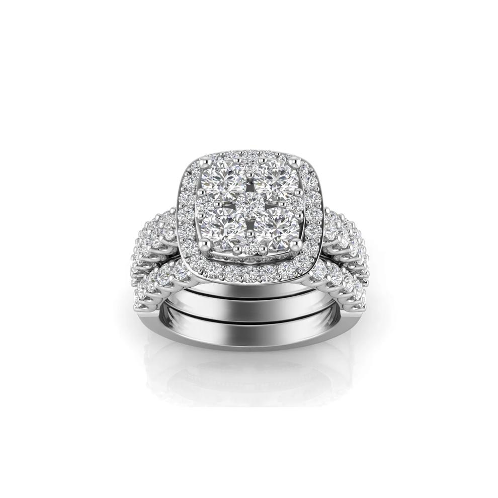 Lab Grown Multi-Diamond Engagement Ring Set in 10K White Gold (3 ct. tw.)  – Image 4 of 4