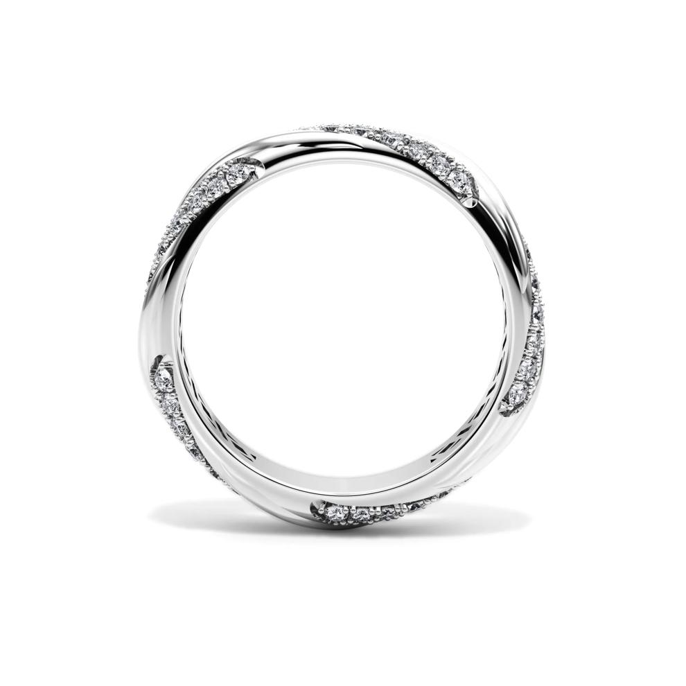 Lab Grown Diamond High Polish Twisted Eternity Band in 14K White Gold (7/8 ct. tw.) – Image 2 of 4
