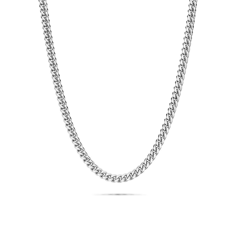 Men's Miami Cuban Chain in Sterling Silver, 24" – Image 1 of 4