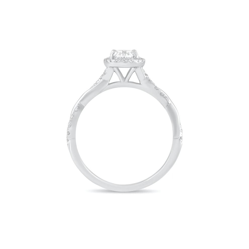 Diamond Oval Center Halo Engagement Ring in Platinum (1 ct. tw.) – Image 2 of 4
