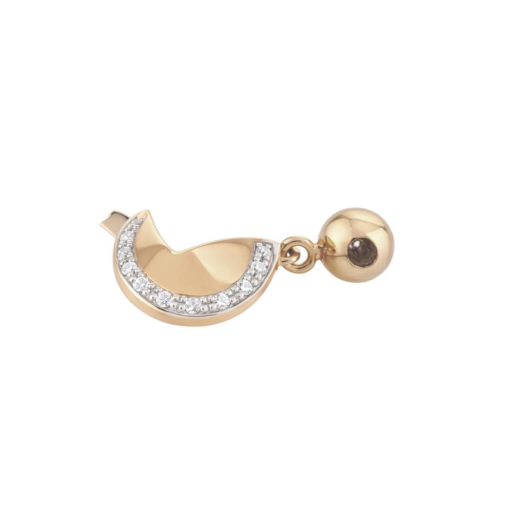 Diamond Accent Fortune Cookie Bead Charm in Vermeil – Image 2 of 2