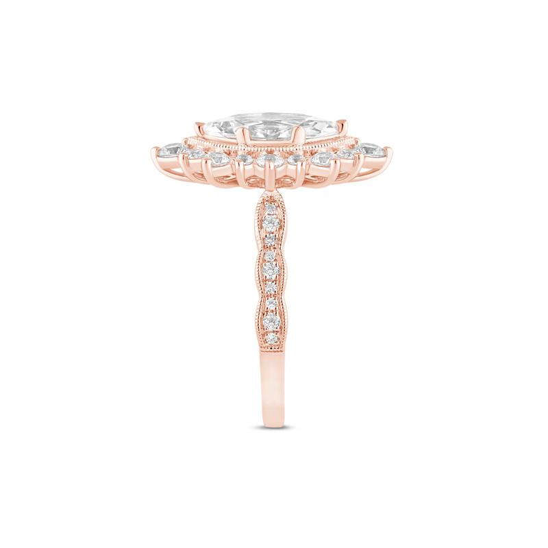 Lab Grown Diamond Marquise-Shaped Halo Engagement Ring in 14K Rose Gold &#40;2 1/3 ct. tw.&#41; – Image 3 of 3