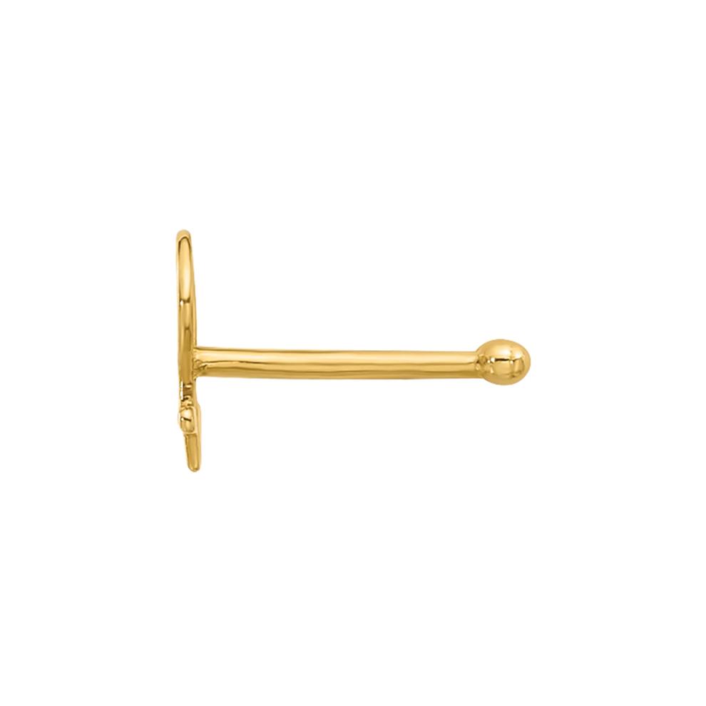 Polished Female Symbol Nose Stud in 14K Yellow Gold, 20 Gauge – Image 2 of 3